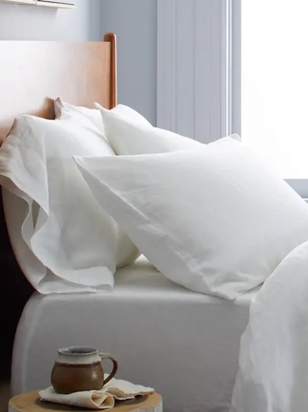 Quince White 100% Linen King Pillow Sham & Pillowcase Set